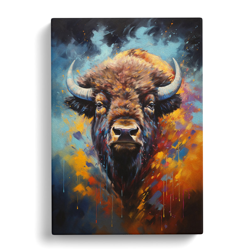 Bison Contemporary - Wrapped Canvas, 60cm H x 40cm W x 3cm D