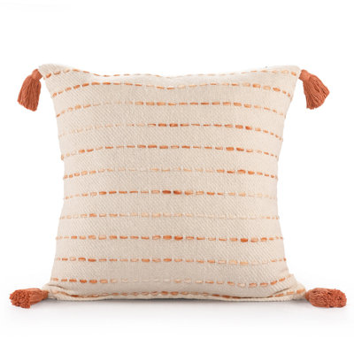 20" X 20" 100% Cotton Striped Zippered Pillow