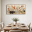 Tableau mural sur toile à motifs botaniques stylisés dans les tons rouille et beige