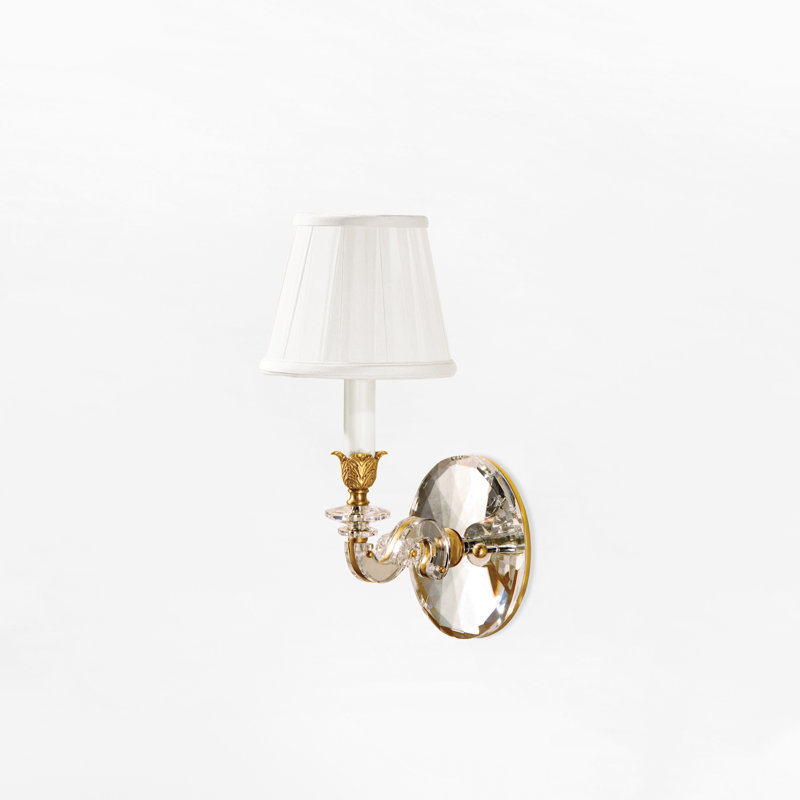NEMA Crystal Sconce, Antique Brass