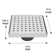 12" Square Shower Drain with Zero Pattern Grate