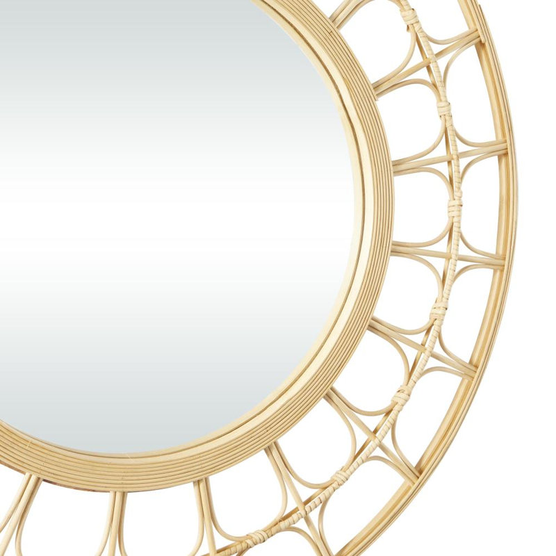 Miroir mural en bambou