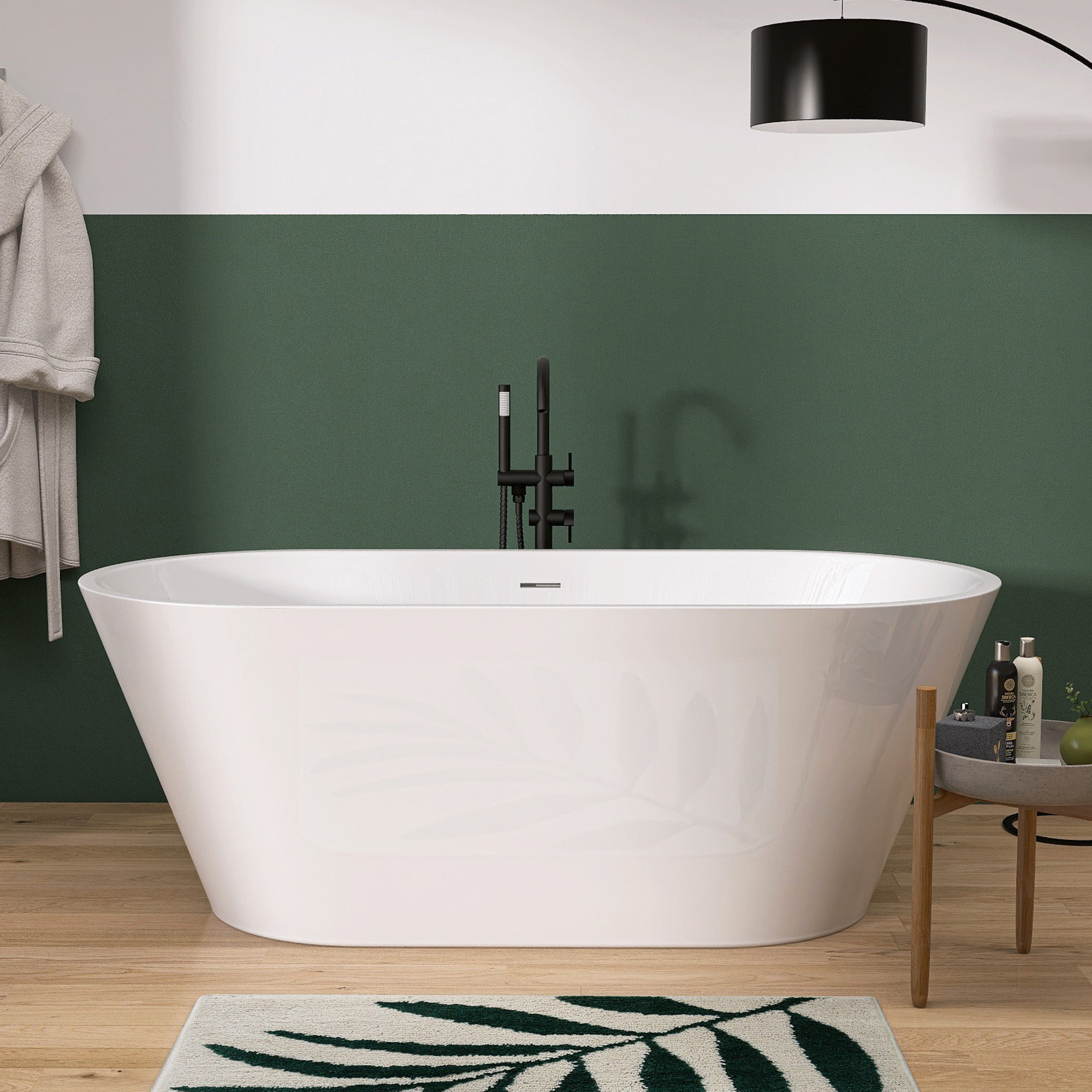 Ogonbrick B324S-W-51 51 x 28 Freestanding Soaking Acrylic Bathtub