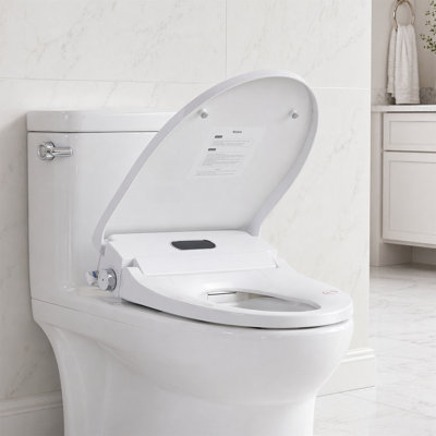 Smart Bidet Seat with Radar Auto Open/Close, Instant Heating, Warm Wash & Dry, LED Display, Side Knob Control