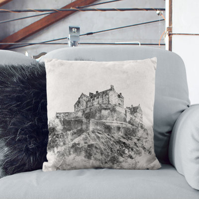 Edinburgh Castle in Scotland Cushion with Filling