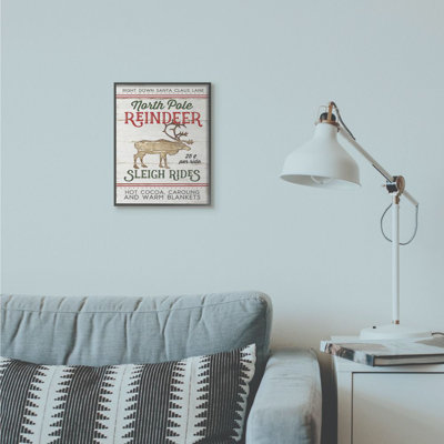 North Pole Reindeer - reproduction d'art textuel