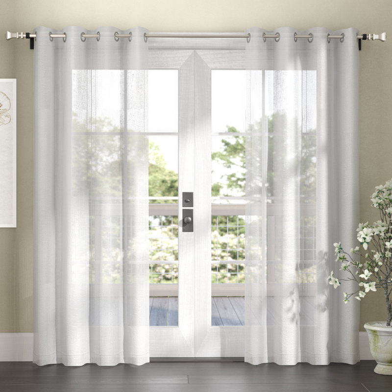 Paire de rideaux 2 pièces Gabbie, Blanc cassé, l 54 po x L 84 po