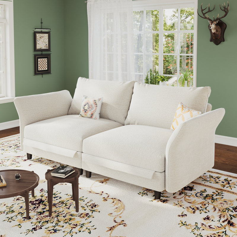 Cloud 78''  Oversized Modular Modern Loveseat Couch（2 Sets）, Beige