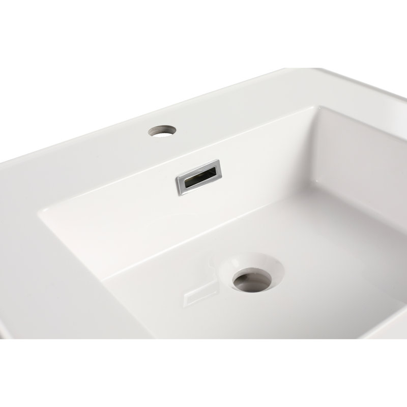 Lavabo de salle de bain en résine - Expression chêne blanc américain, masse de 39,3 lb, 23,41 po Profondeur x 17,76 po, largeur 4,96 po, hauteur du lavabo, poids: 23,41 po x 17,76 po x 4,96 po