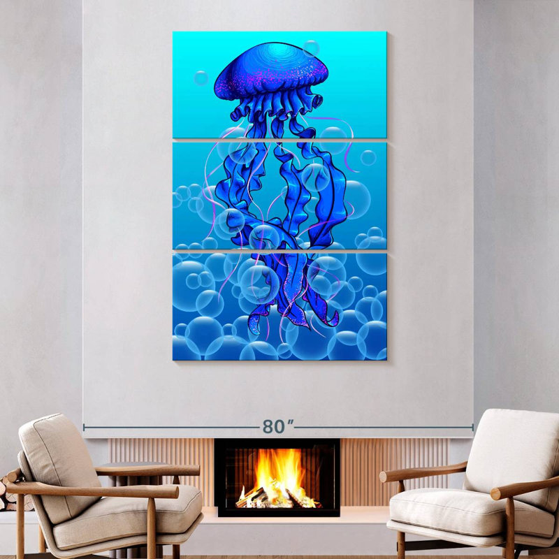 Brampt Jellyfish Bubbles, 74" H x 48" W