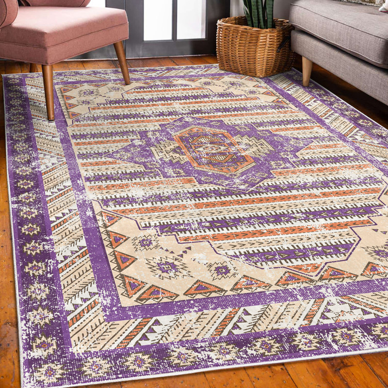Tapis décoratif à haute densité Heuerman, Rectangle 4 pi x 5 pi 5 po