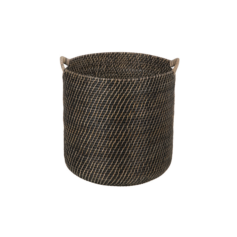 Panier en rotin Jettie, Noir