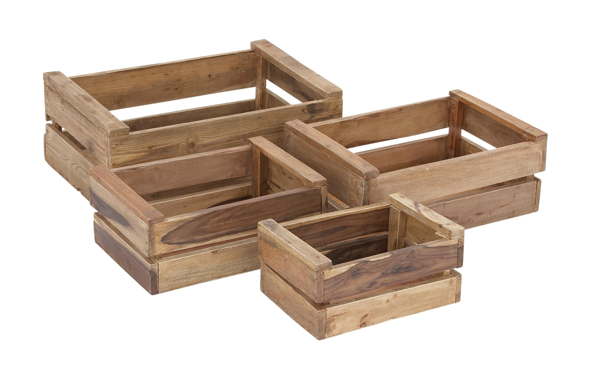 Gracie Oaks 4 Piece Storage Solid Wood Crate Set & Reviews | Wayfair