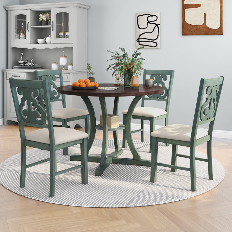 Broomhedge 4 - Person Four Leg Dining Set, Dark Brown