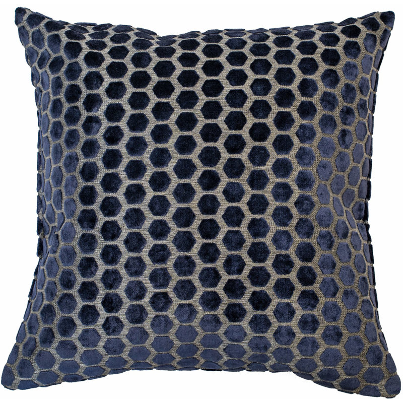Abstract Sqaure Cushion, Navy, 56cm H x 56cm W