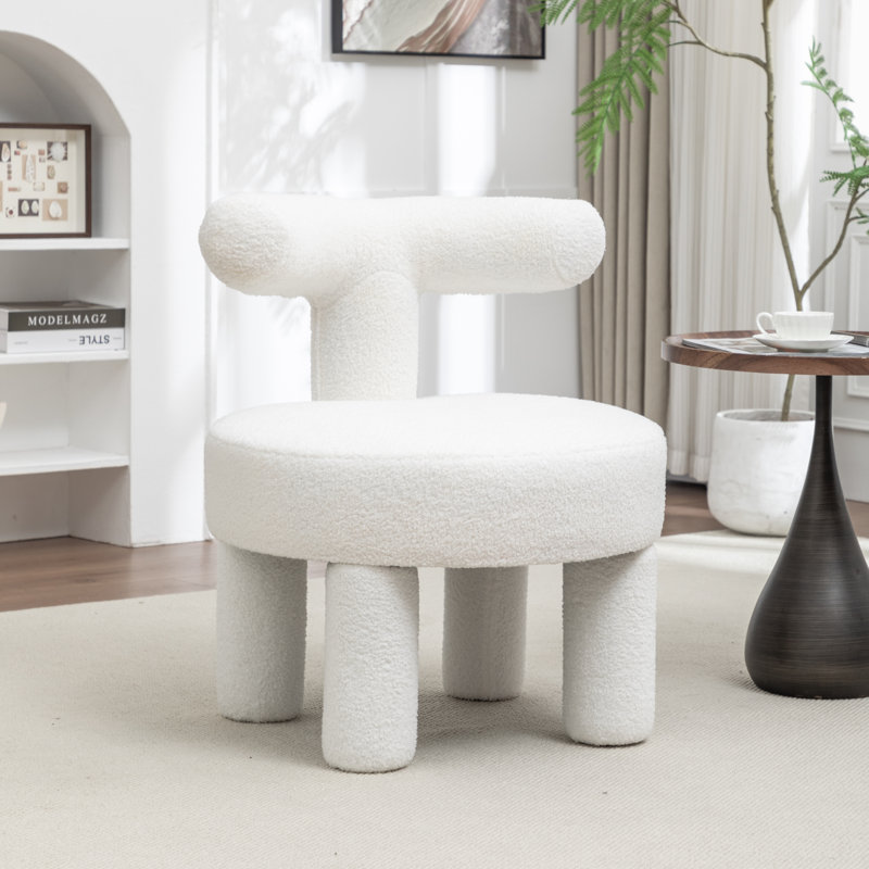 Bula Upholstered Barrel Chair, White