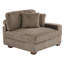 Fauteuil rembourré brun clair en fausse fourrure de lapin en flanelle avec dossier rembourré-2094806882