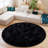 Black Round Shag Rug Non-slip Long-Pile Round Rug 5 ft Silk-Blend Rug Round Shag Rug Perfect for Teen Rooms Suitable for Bedrooms Suitable for Living Rooms Antibacterial Durable Material-555472344-560752771