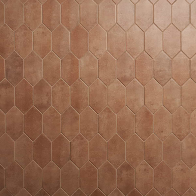 Atlas 3.93 In. X 7.87 In. Picket Matte Porcelain Floor And Wall Tile (3.53 Sq. Ft. / Case), Concrete Look, Terracotta