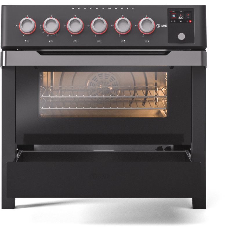 Plaque de cuisson à induction 36 po ILVE Panoramagic, 6 éléments à induction (noir mat), Noir mat