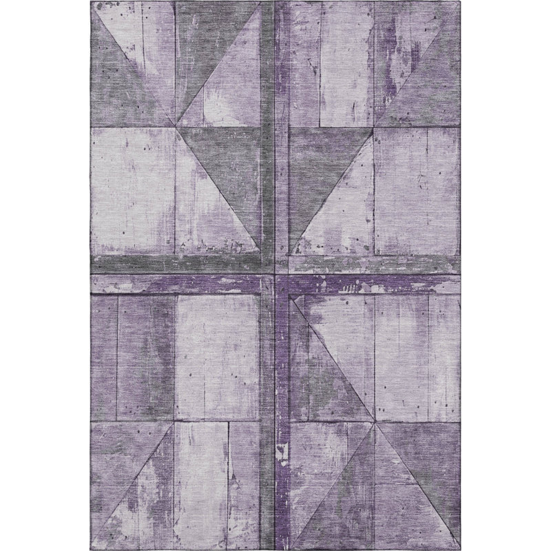 Premium Machine Washable Crestover AMF1876 Geometric Rug, Rectangle 10' x 14'