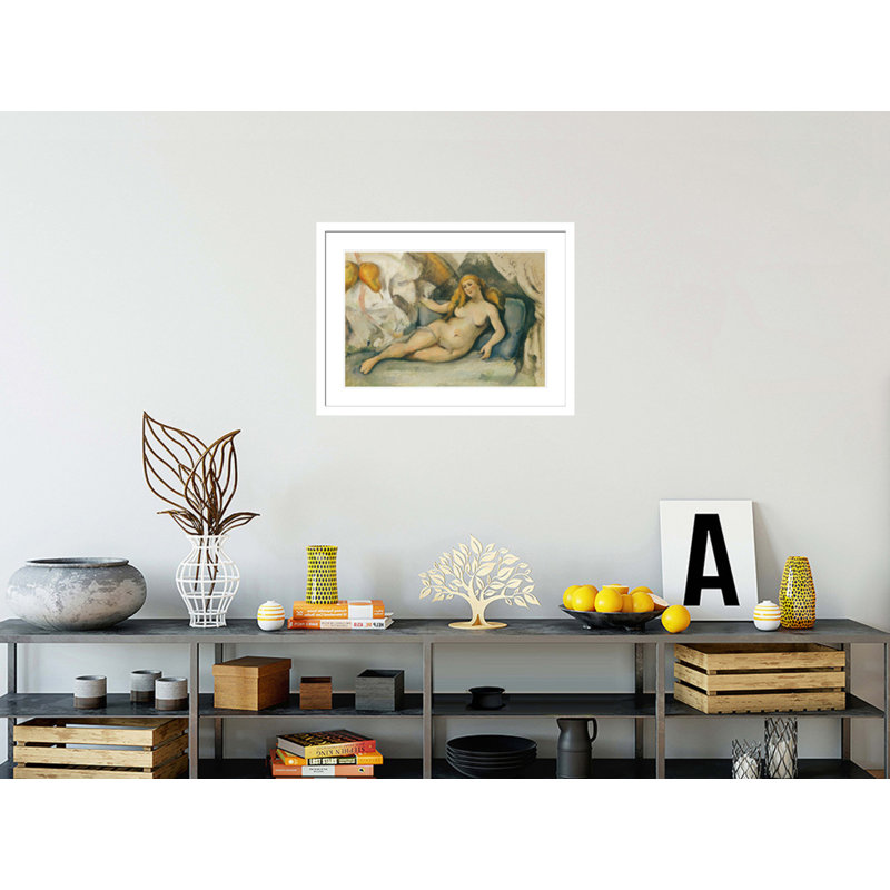«Nu féminin» sur un canapé par Paul Cézanne - Impression numérique sur toile, H 21,98 po x l 29,5 po