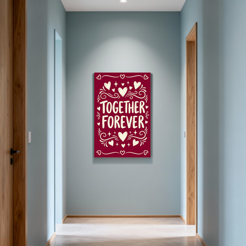 Valentine's Day Together Forever Heart Pattern Design, 48" H x 32" W