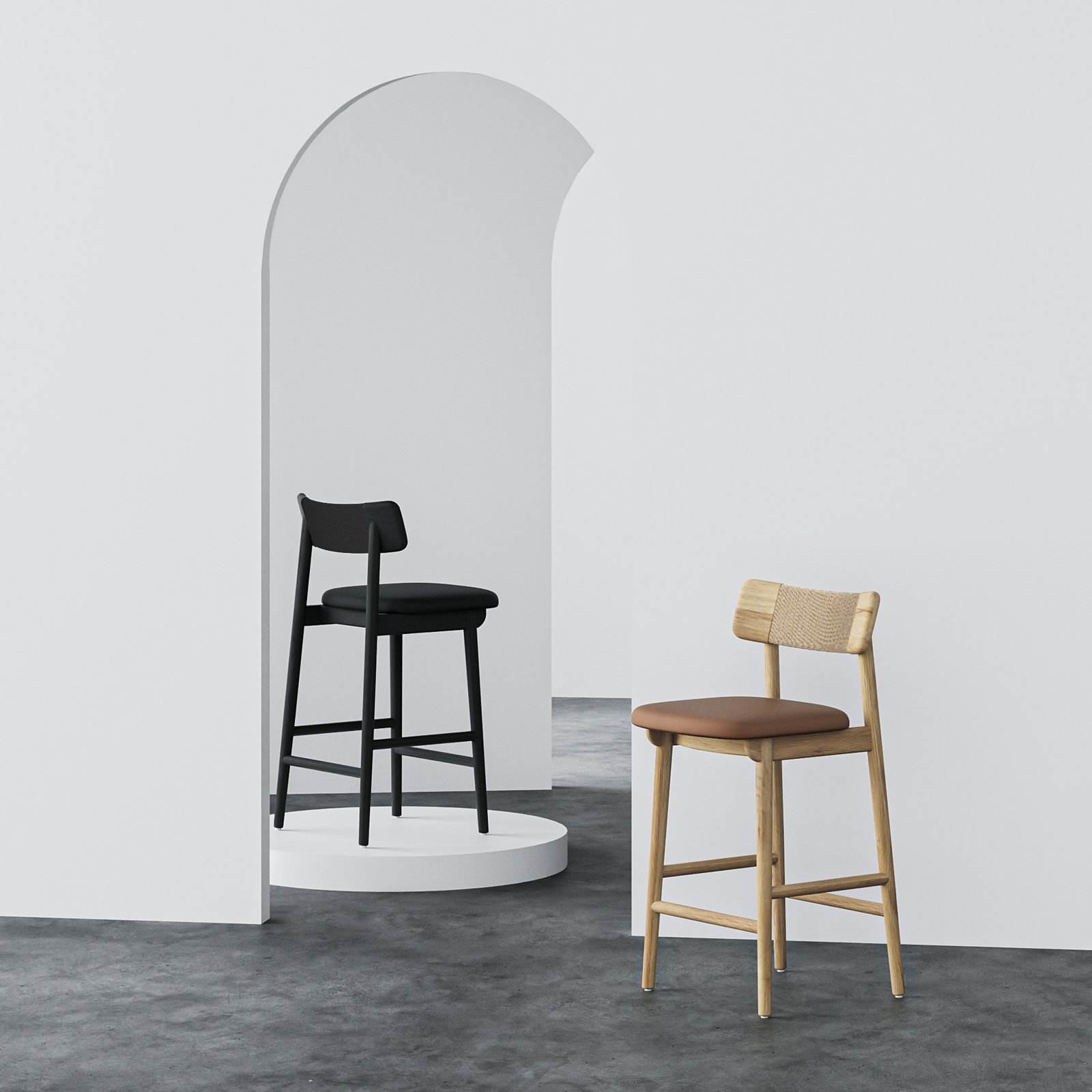 Sakina 32" Bar Stool, Natural, Counter Stool (27.6” Seat Height)