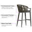 Tabourets de bar hauts modernes en métal pour patio, avec dossier et accoudoirs ergonomiques-1560347795-1560347806