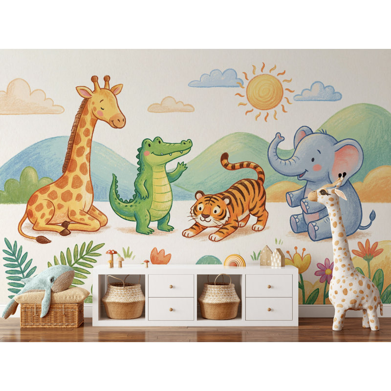 Papier peint texture aquarelle pastel doux pour enfants, 200 po x 120 po, Non tissé