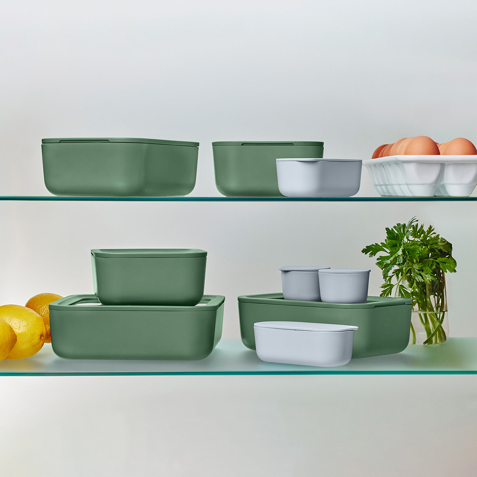 Caraway 14-Piece Glass Food Storage Set, Sage
