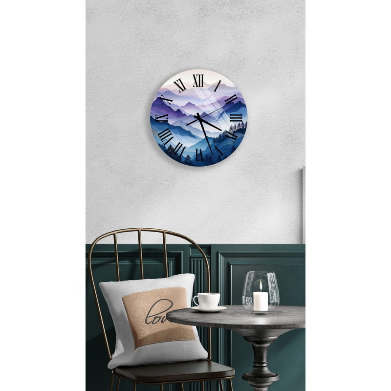 Horloge murale silencieuse en verre trempé moderne et minimaliste, Noir