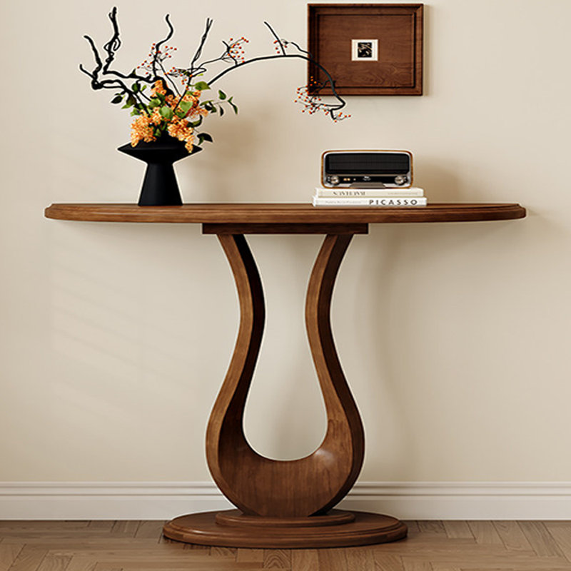 Console en bois massif brun noisette, 55.12