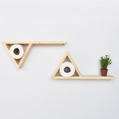 2 Piece Solid Wood Accent Shelf
