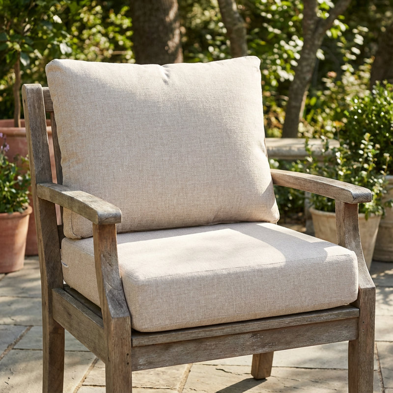 Ensemble de coussins pour fauteuil club Ishaan, Beige
