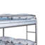 Lit superposé double au-dessus de double avec échelle et rails Fegy, structure en métal argenté-118032417-118032418