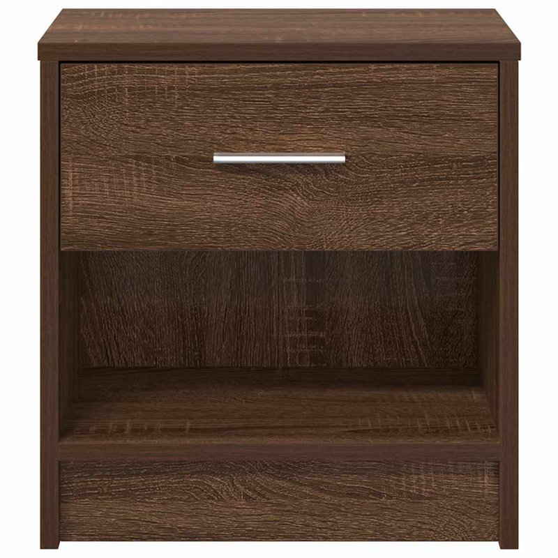 Bedside Cabinets With Drawer, Brown Oak, 1