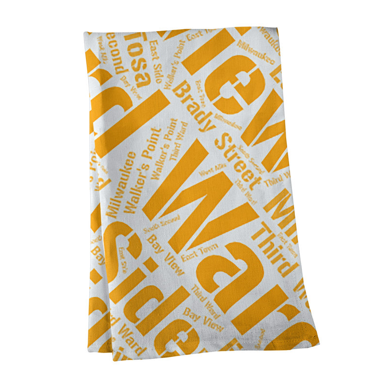Cotton Tea Towel Kitchen Towel, Orange, Milwaukee