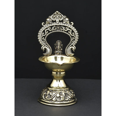 5 superbes lampes Ganesha Diya en laiton avec arche de Kirtimukha en laiton doré, décor de temple pour la maison, cadeau D9FF022D407040588529C1A324B79D80