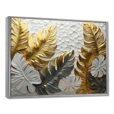 Clorene Golden Plams Midnight Collage II - palmiers et palmiers, art mural