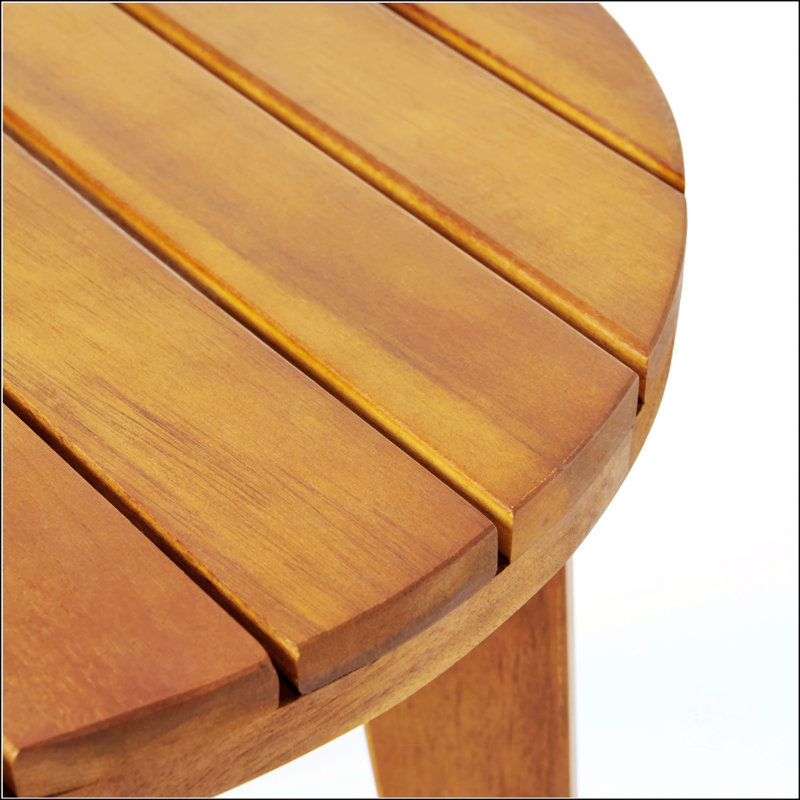 Durable Acacia Wood Outdoor Side Table With Teak Finish And Weather-Resistant Design For Patio Or Garden Use