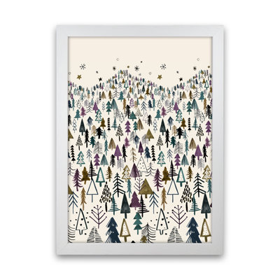 Trees Forest Night Purple - Print