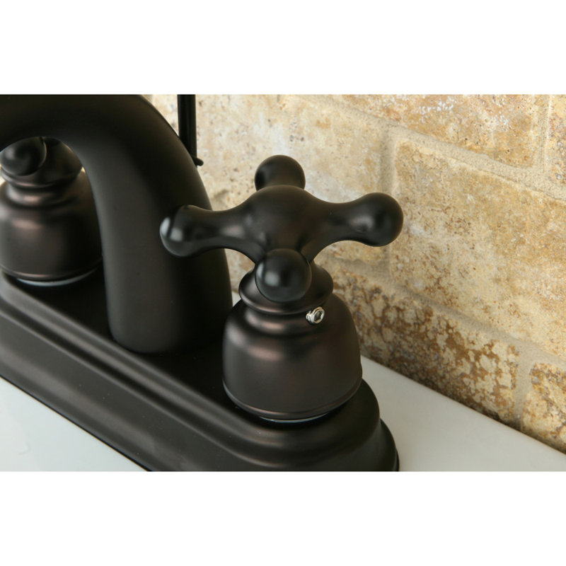 Restoration Centerset Bathroom Faucet with Drain Assembly, Polished Brass