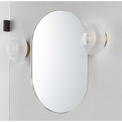 Silver 20X33 Inch Metal Oval Wall Mirror - 4Mm Hd Non Deformation Glass, Aluminum Alloy Frame, Shatterproof Design, Installation Manual With Clear Instructions Brushed Film, Kit For Quick Setup