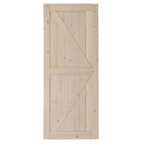 84'' Solid Wood Paneled Wood Finish Barn Door