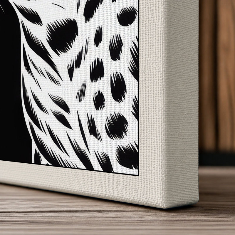 Leopard Profile Modern - Wrapped Canvas, 30x20 - 76.2 x 50.8 cm, Cream Border