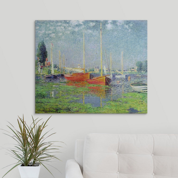 «Argenteuil, c.1872 5» par Claude Monet, reproduction d'art, H 38 po x l 48 po x P 1,5 po, Toile