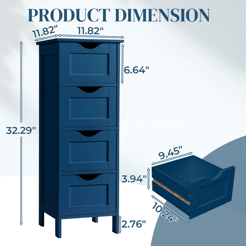 Armoire de salle de bain 32 po avec 4 tiroirs H 32 po