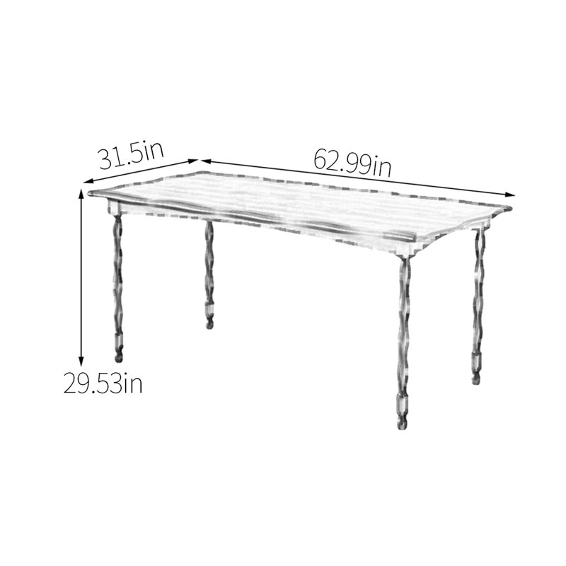 Ameshia, H 29,53 po x L 62,99 po x l 31,5 po
