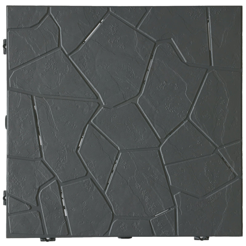 15'' L x 15'' W Plastic Interlocking Deck Deck Tile Kit, Gray